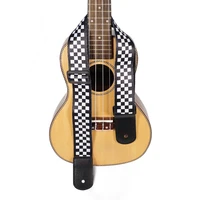 new adjustable guitar strap belt ukulele strap black white plaid acoustic guitar strap belt ukulele bass guitar part accessories