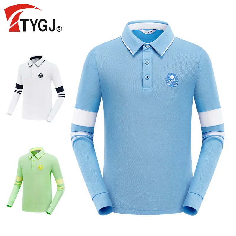 

TTYGJ autumn and winter children's golf apparel children's long sleeved polo shirt men's and women's sports badminton shirt