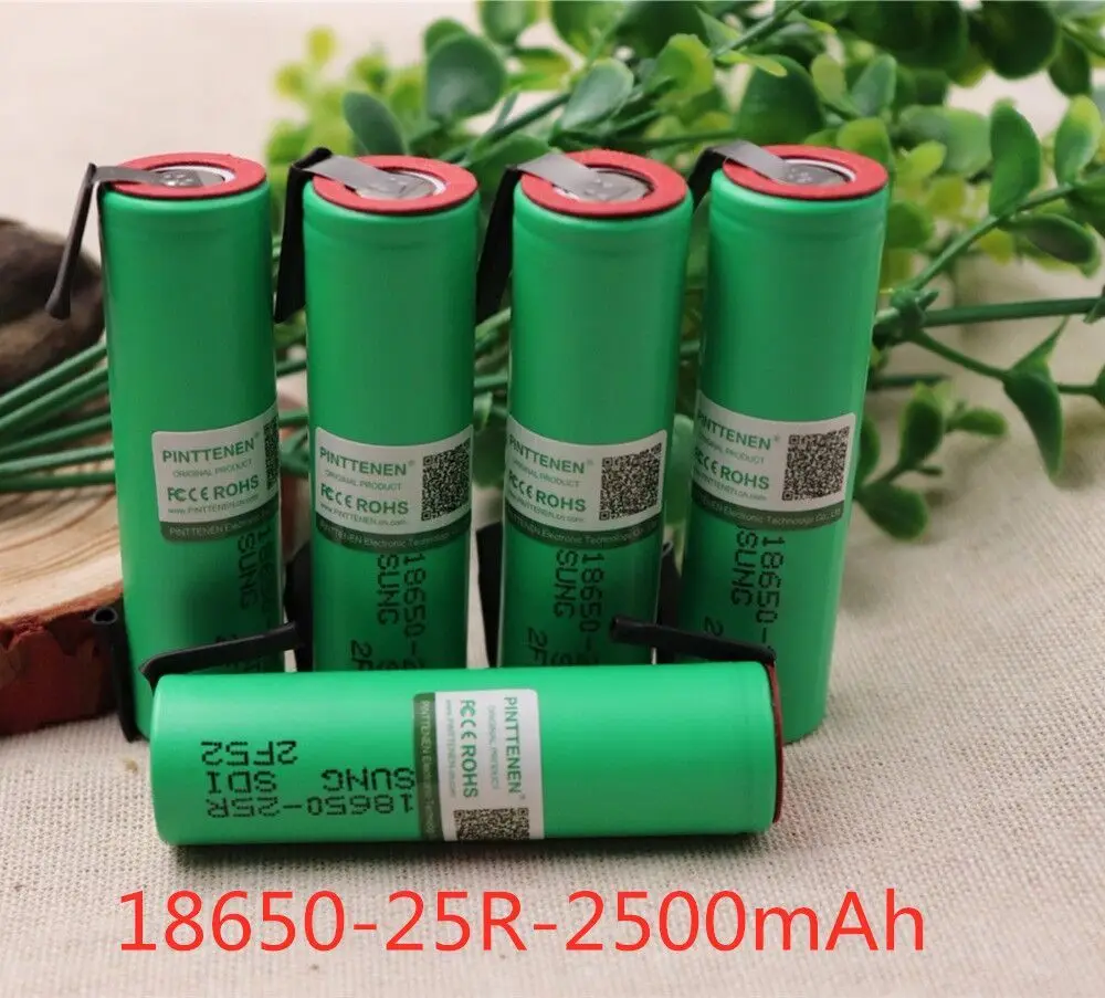 

100%NEW 18650 Battery 2500mAh 3.7V INR18650 25R 20A Discharge High Current Welding Nickel Sheet lithium ion Rechargeable Battery