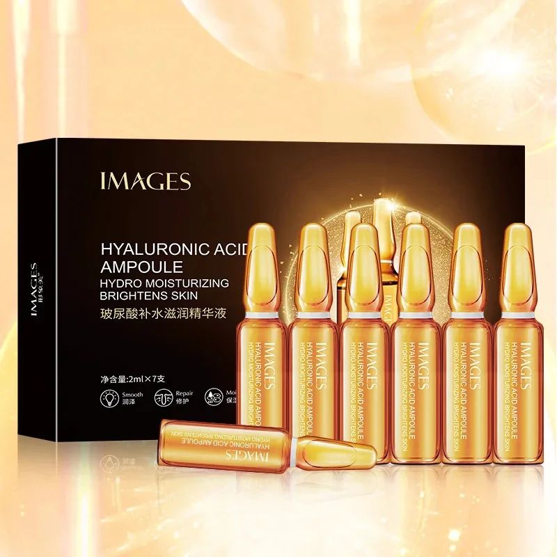 

IMAGES 7pcs Face Ampoule Essence Hyaluronic Acid Serum Moisturizing Skin Care Hydrating Shrink Pores Anti-aging Wrinkle Essence