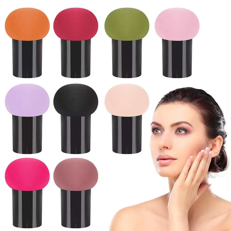 

NEW 8colors soft Makeup flutter Beauty Soft Sponge Puff Powder Smooth Make Up Foundation mini Mushroom head Tool with Seal cover