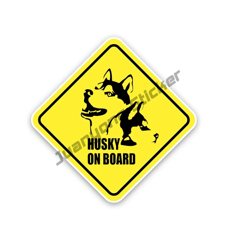 

Car Stickers Fashion HUSKY ON BOARD Laptop Accessories for Rear Windshield Window Trunk Bumper JDM Refit Car Decoration KK13cm