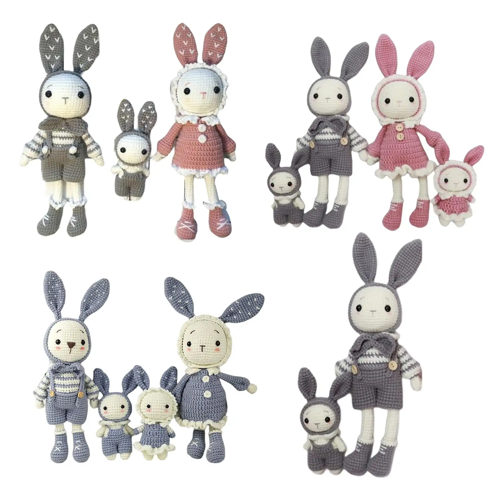 

Cute DIY Cartoon Rabbit Doll Crochet Kit Handmade for Kids and Adults , Exercise Hands On Skills and Develop Interest Decoration