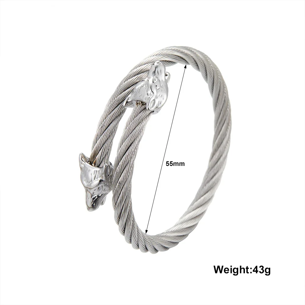 Мужские манжеты в стиле викингов браслет из нержавеющей стали виде животных для