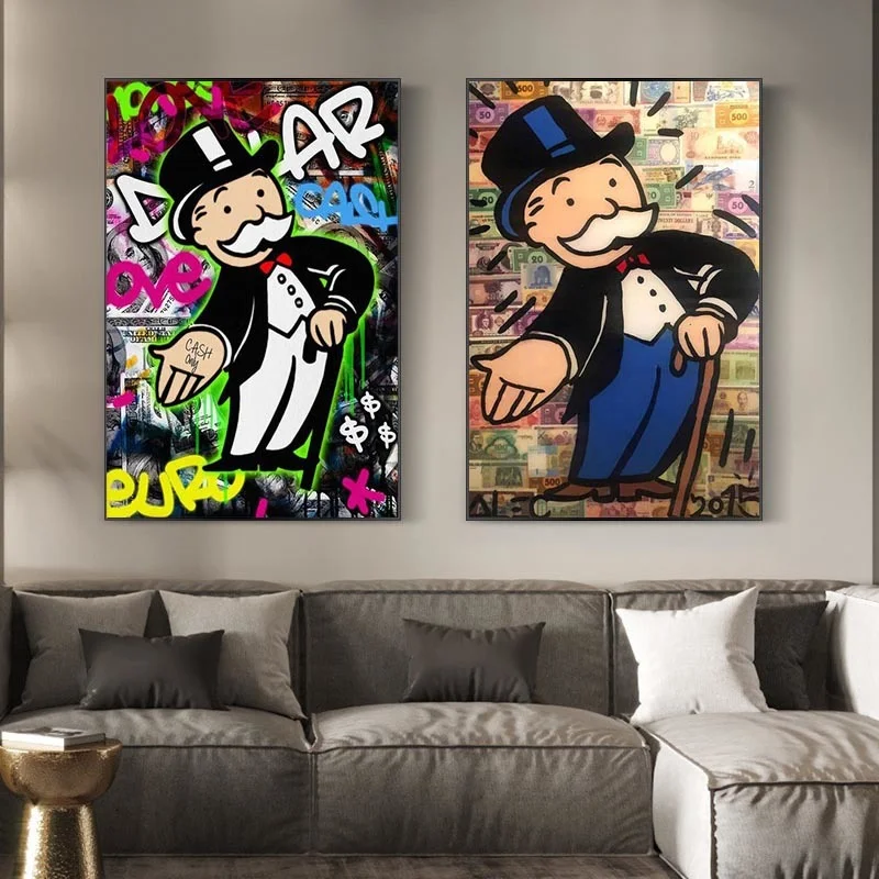 

Alec Graffiti Art Money Background Paintings on Wall Art Canvas Posters and Prints The World Is Yours Modern Home Decor Picture