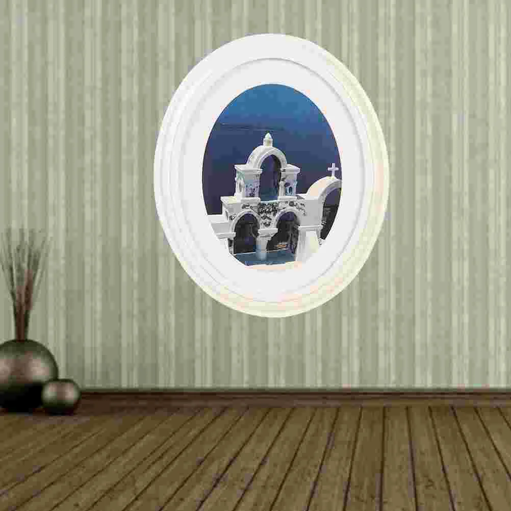 

Frame Picture Oval Photo Wall Frames Hanging Wooden Wood Decoration Home Classic Tool Decorating Display Decor Vintage Round