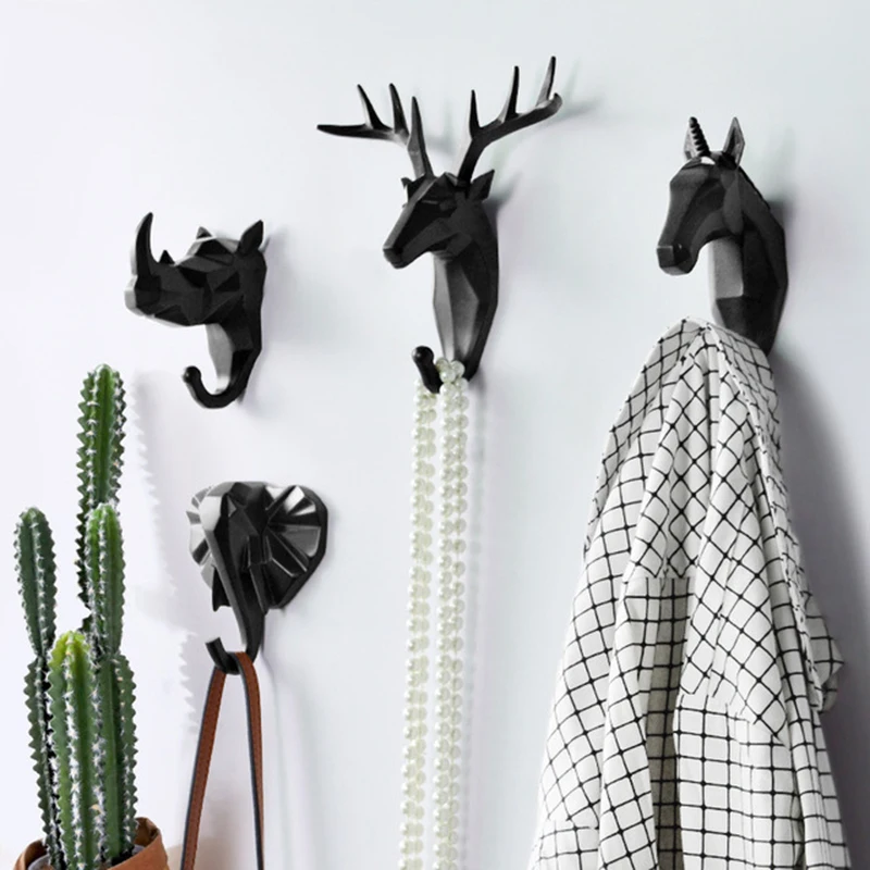

Clothing Decor Hanger Bag Wall Deer Home Holder Coat Unicorn Resin Animal Hook Hook Rhinoceros Cap Decor Racks Head Elephant Key