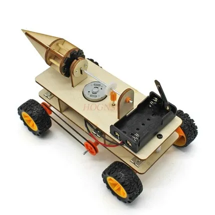 physical experiment Drilling robot car toy electric model diy handmade creative technology small production wooden assembly
