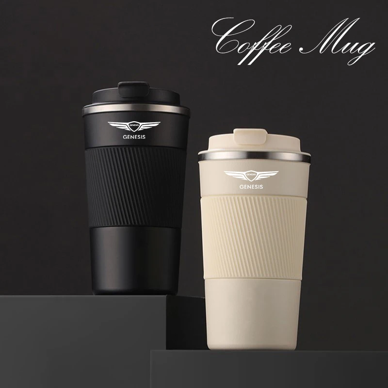 

510ml Stainless Steel Car Coffee Mug For Hyundai Genesis Coupe G80 G70 GV80 BH GH Hot And Cold Applicable Vacuum Cup Auto Parts