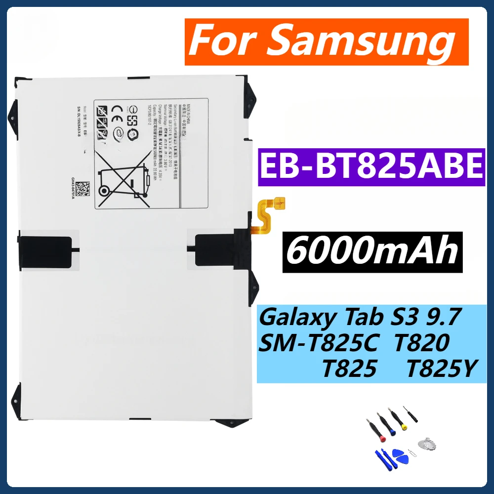 Новый сменный аккумулятор для планшета EB-BT825ABE 6000 мАч Samsung Galaxy Tab S3 9 7 дюйма SM-T825C T820