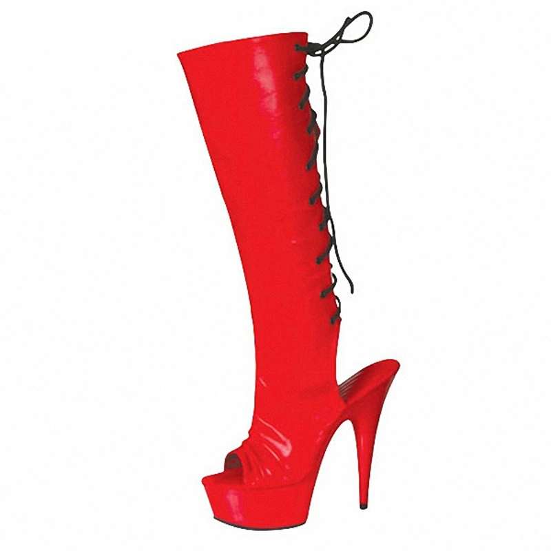 

Женские сапоги до колена, на платформе, каблук 15 см