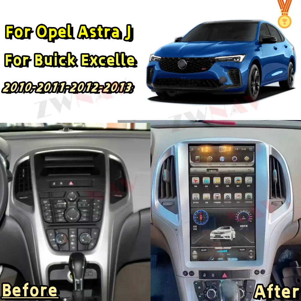 Автомобильный радиоприемник на Android 12 0 для Opel Astra J Buick Excelle 2010 2011 2012 2013 GPS Navig