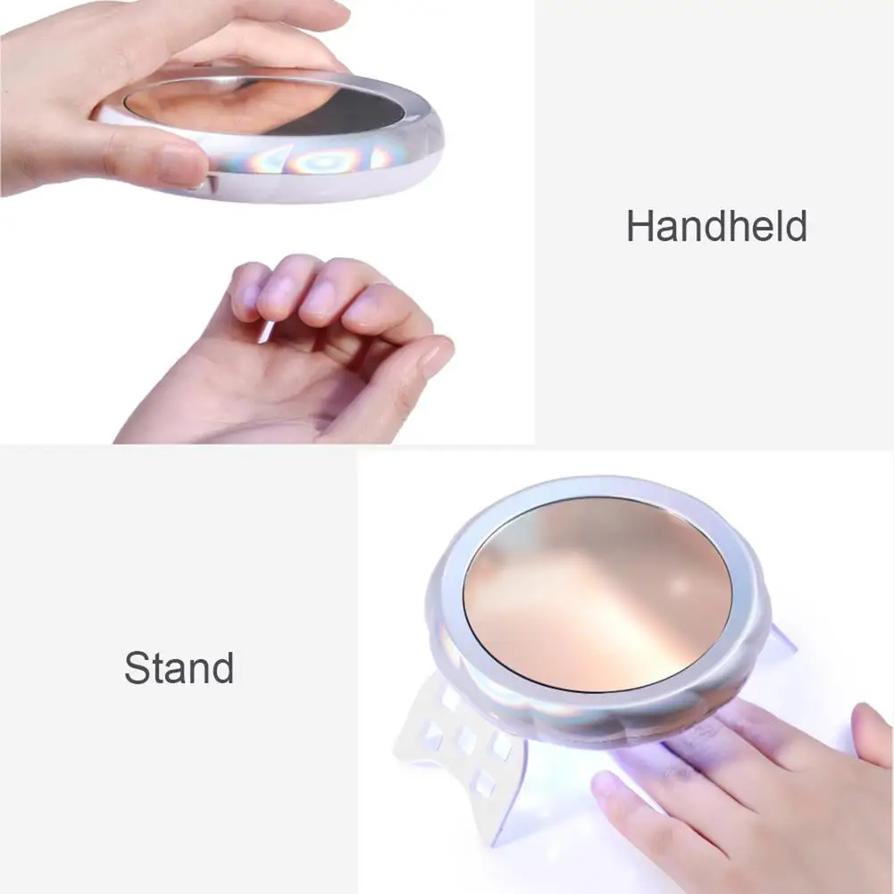 

54w 2-in-1 Uv Nail Drying Lamp With Makeup Mirror Portable Foldable Design Nail Dryer Manicure Tools