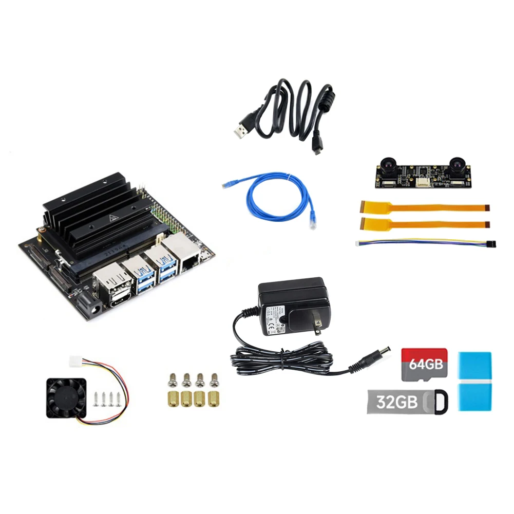 

4 Гб + 16 Гб набор EMMC для Nano с нано-ядерной платой + радиатор + камера IMX219 + вентилятор + USB-кабель (вилка стандарта США)
