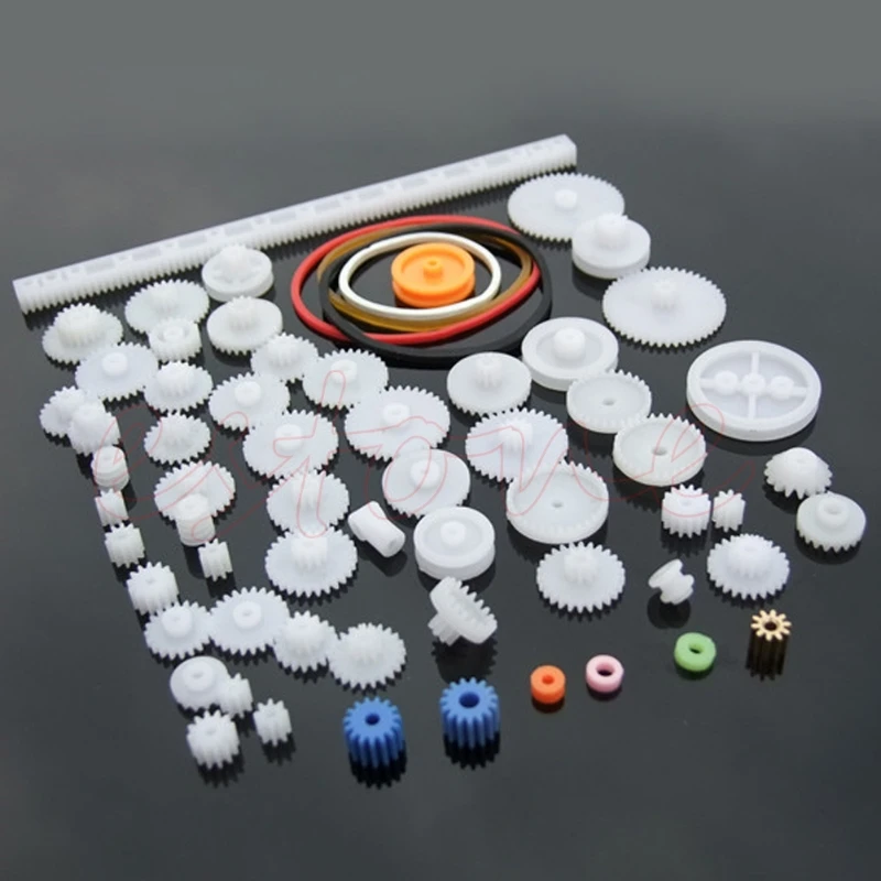 

New 60pcs Type Plastic Shaft Single Double Reduction Worm Gears DIY Robot E65B