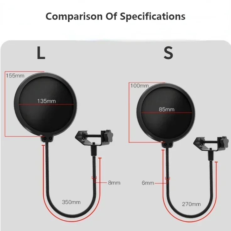 Двухслойный студийный микрофон гибкий ветровой экран звуковой фильтр для