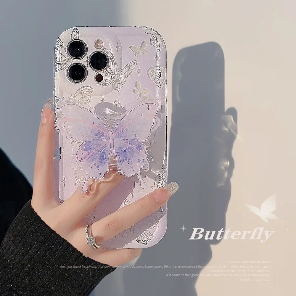 Корейский милый прозрачный чехол с градиентом в виде бабочки для OPPO A72 57 54S 53S 52 A31