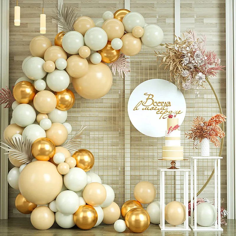 

Гирлянда из белого золота с воздушными шарами, украшение для вечеринки в честь Дня рождения ребенка, в джунглях, дикий шар на 1-й день рождения, украшение