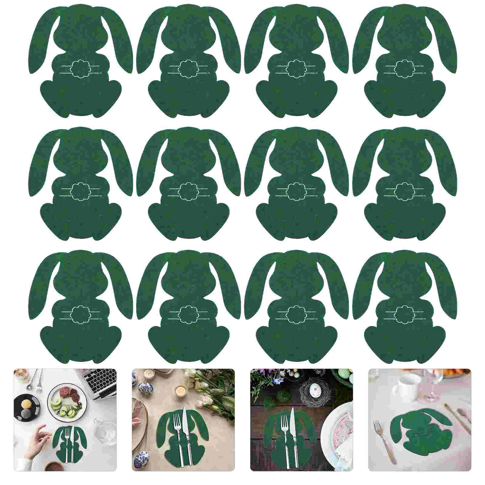 

Easter Holder Cutlery Table Cover Fork Silverware Bunny Flatware Decor Sleeve Festival Party Utensil Desktop Favors Holders