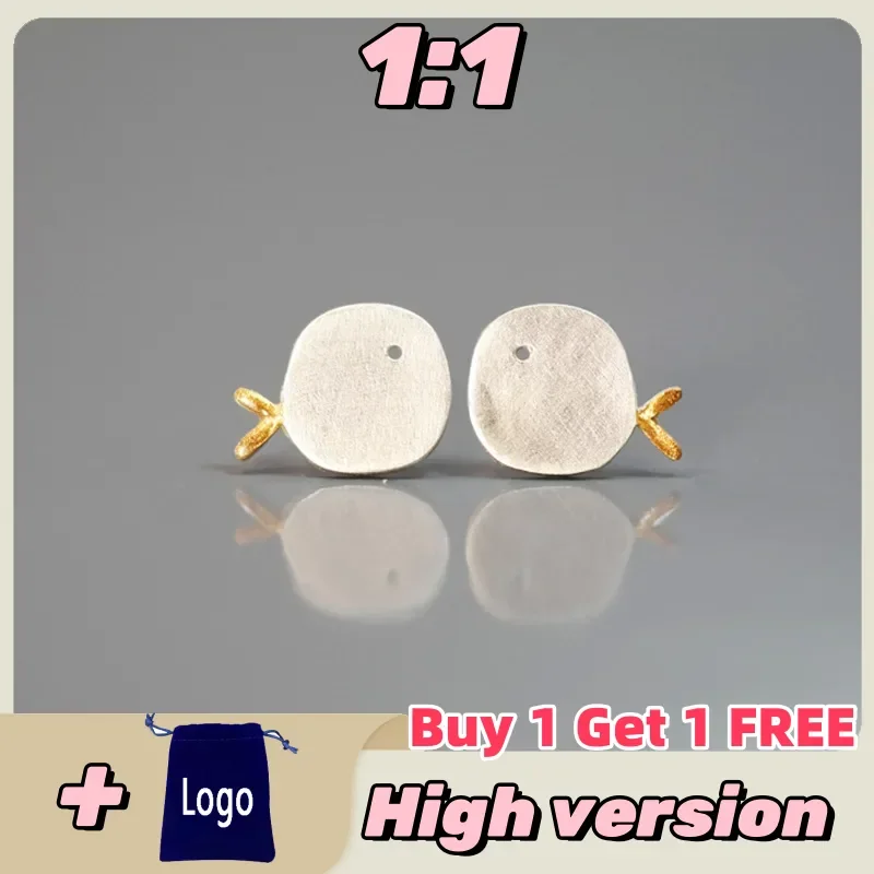 Маленькие матовые полные женские серьги милые из чистого серебра 925 пробы