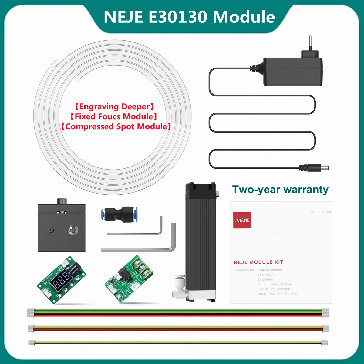 NEJE E30130 Optical Compressio Fixed Foucs 60W Laser Module Kit for CNC Laser Engraver Wood Cutting Metal Engraving Tools