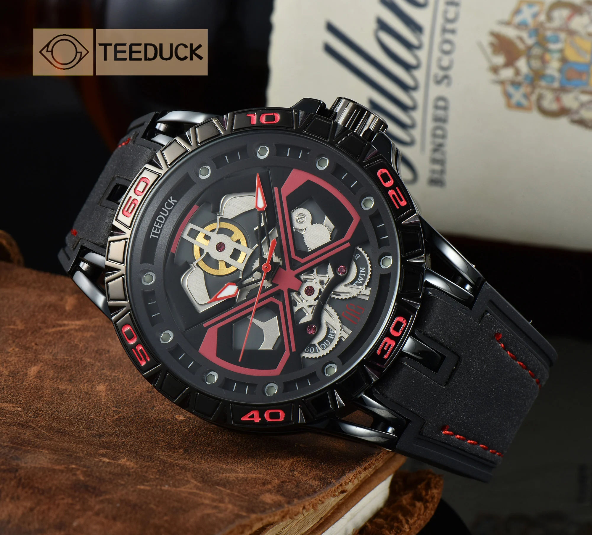

Мужские кварцевые наручные часы AAA, водонепроницаемые Роскошные брендовые светящиеся автоматические полые часы из нержавеющей стали