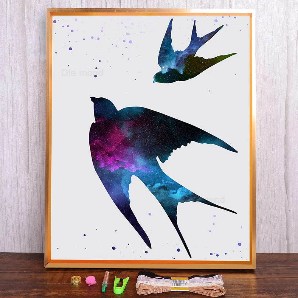 

Galaxy Nebula Silhouette Animal Deer Printed Canvas 11CT Cross-Stitch DIY Embroidery Set DMC Threads Handicraft Jewelry