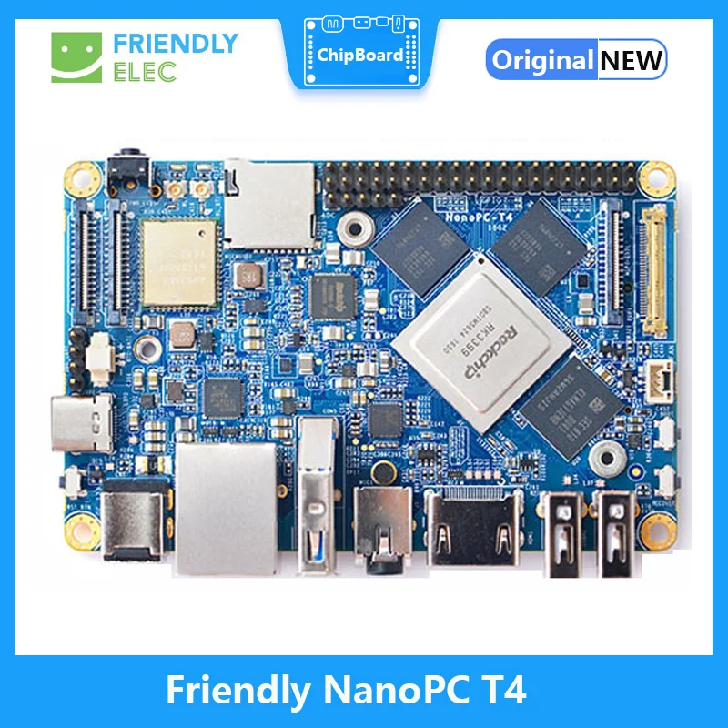 

NanoPC T4 RK3399 Development Board Open Source DDR3 4GB Gbps Ethernet Support Android 7 8 10 Ubuntu, AI learning Board
