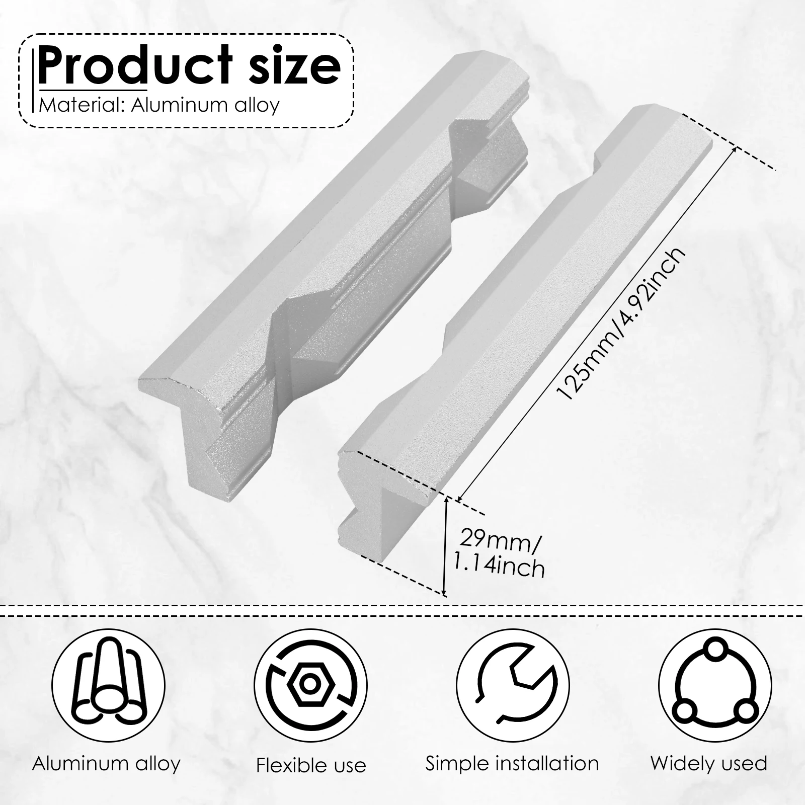 

Магнитные тиски из алюминия 6/4/5 дюймов