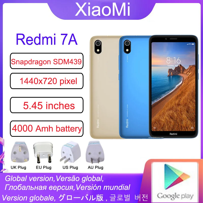 Смартфон Xiaomi Redmi 7A глобальная прошивка google play 3 32 Гб процессор Snapdragon 439