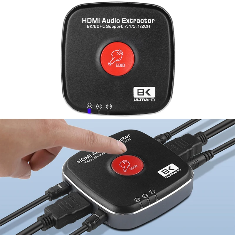 

HDTV GAME TV HDMI-compatible Audio Extractor Repeater Splitter Adapter HDMI-compatible Extender Switcher 3D 8K 60Hz Game switch