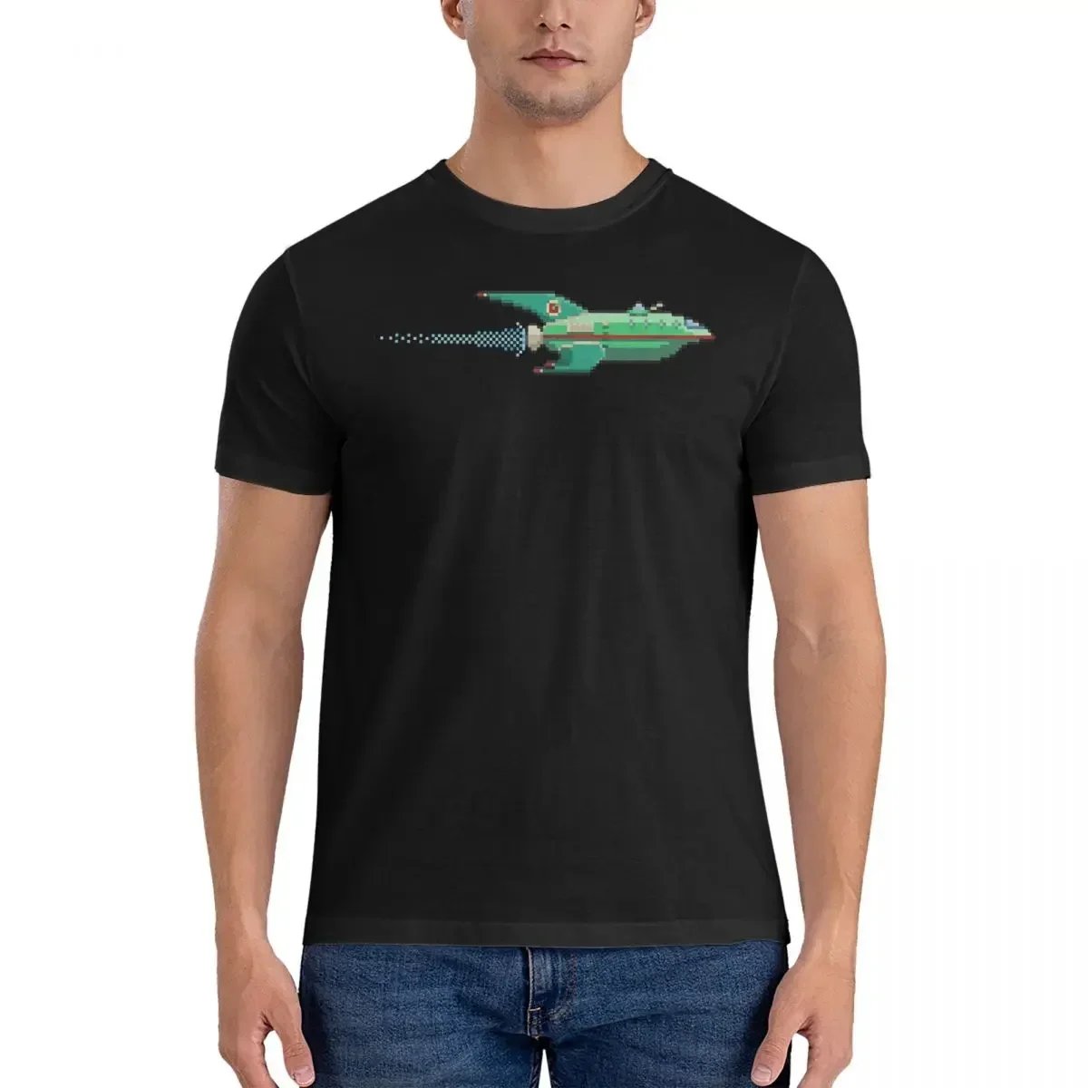 Мужские футболки с космическим кораблем F-футуристима одежда из чистого хлопка