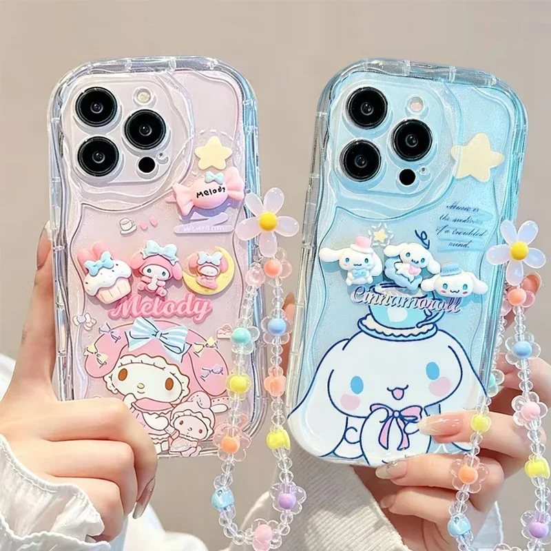 Фото Чехол 3D с мультяшными персонажами Cinnamoroll и Melody для Samsung Galaxy S26 Ultra, S25 FE, S24, S23, S22, S21 Ultra, Plus, FE, A57, A56, A17 5G №1