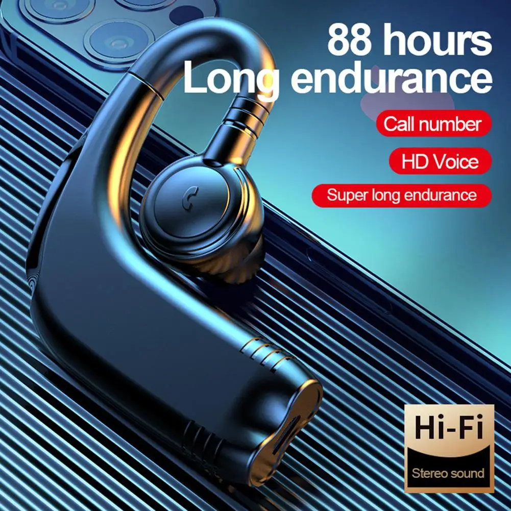 

Ear-mounted Headset Business Bluetooth-compatible 5.2 Ultra-long Standby Sport Wireless Car Headphones High Quality ABS earphone
