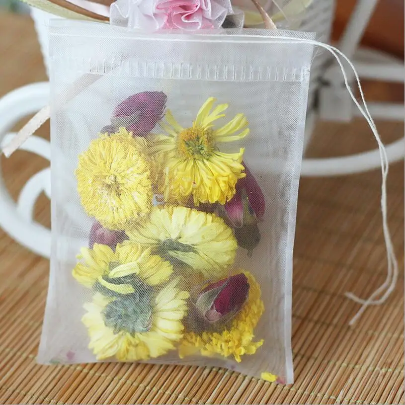 

Пустые чайные пакеты с фильтром, 5 размеров в пакете, чайная бумага, Запаянные, 1000 шт./партия, свободные травяные пакеты, нейлоновая лента для чая