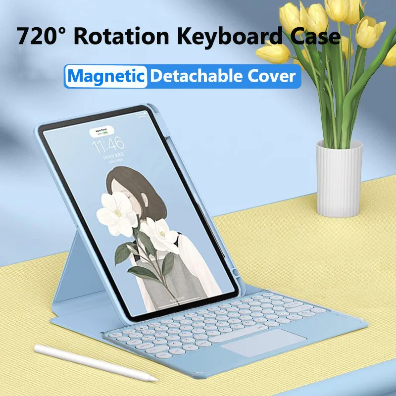 Чехол с круглой клавиатурой для Huawei MatePad 12X2024 Air 12 дюймов Pro 2 SE 11 5 S PaperMatte Pro10.8 10 4 2022