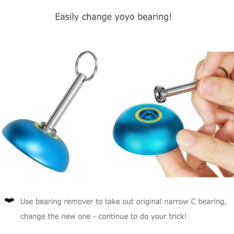

2X MAGICYOYO Complete Yoyo Bearing Kit 10 Ball Unresponsive Yoyo Bearing+Bearing Removal Tool+12Yoyo String+12Yoyo Axles