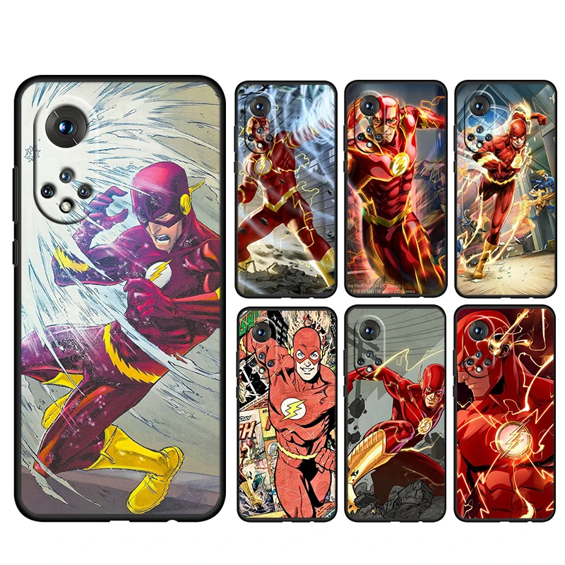 

Superhero Flash For Honor 60 50 30 20 20S 10 9 9X 9A 8A Pro Plus Lite 4G 5G Soft Silicone Black Phone Case