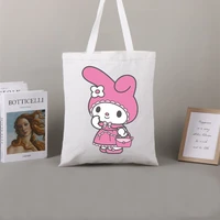 sanrio melody womens bag shopper simple fashion handbag with handle interesting ecological folding reusable storage canvas bag