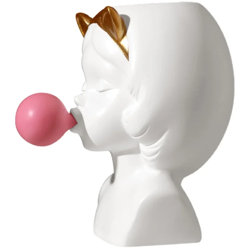 Скандинавский пузырь Кролик Девочка полимерная ваза магазин аксессуаров