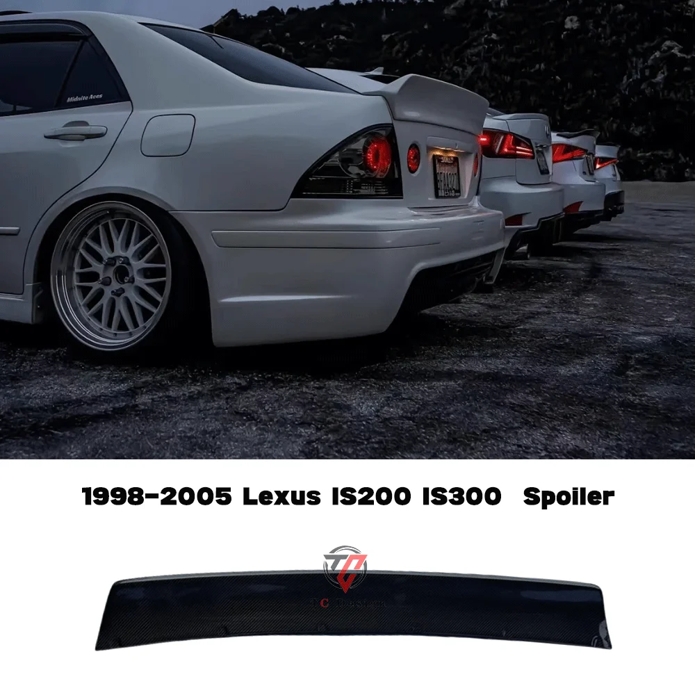 Фото Для 1998, 1999, 2000, 2001, 2002, Lexus IS200 Altezza Modif/38, глянцевый черный, задний спойлер из настоящего углеродного волокна, крышка багажника GT TRD Style №5