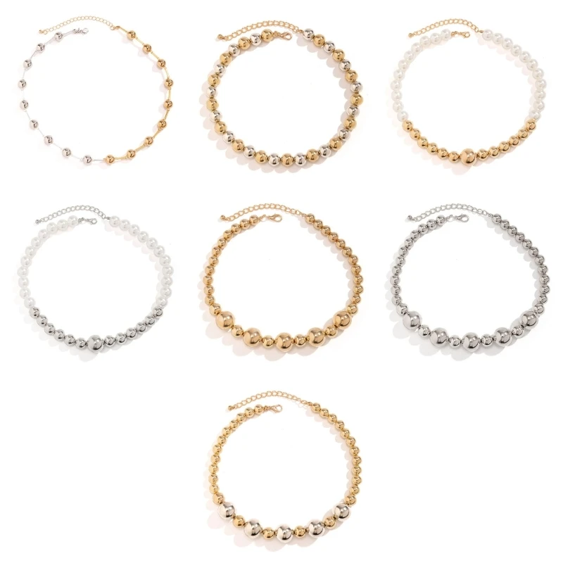 Винтажные шариковые бусины CCB регулируемая цепочка ожерелье для женщин модный