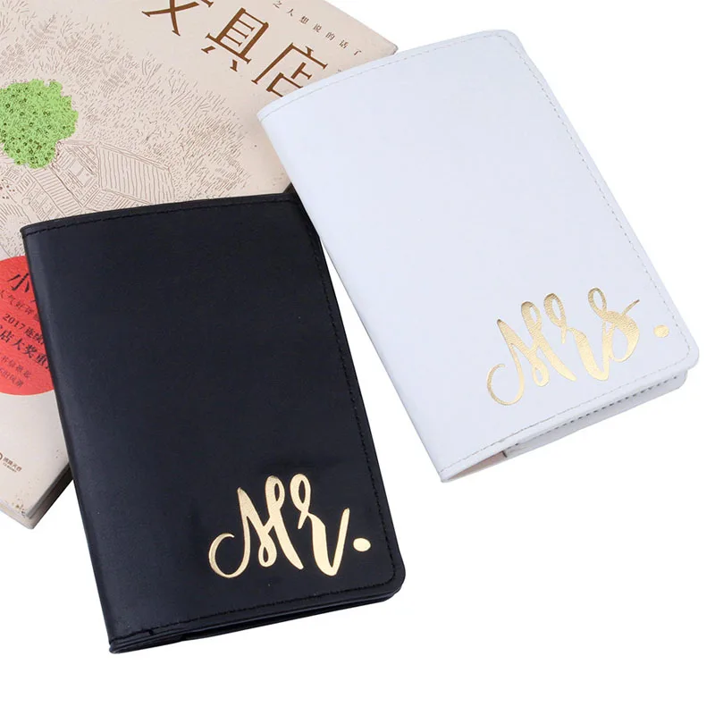 

Mr Mrs Lover Couple Passport Cover Embroidery Letter Women Men Travel Wedding Gift Covers Card Holder Travel Cases Accessories