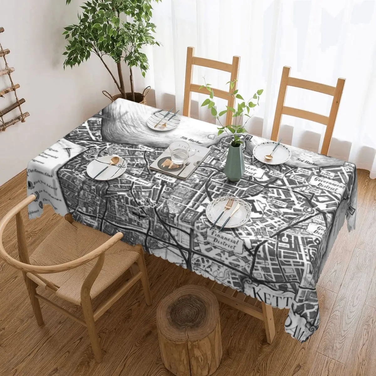 

Ketterdam Map Table Cloth Tables Massage Table Anti-Stain Tablecloth Rectangular Table Tablecloth