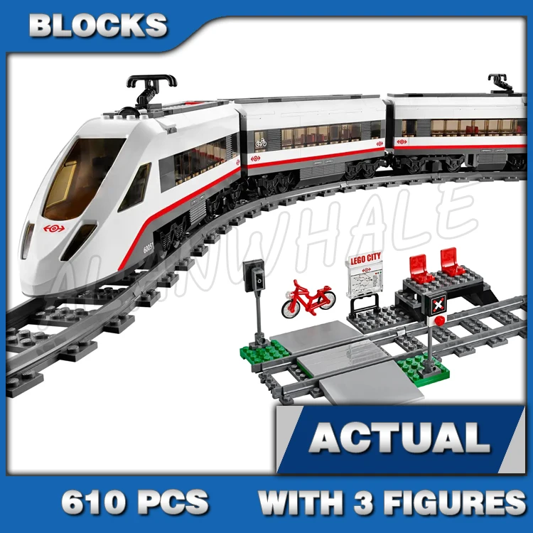 

610pcs Town Motorized High-speed Passenger Train Way Station Rail Tracks 02010 Building Blocks Kit Bricks Compatible with Model