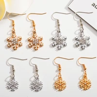 2pairs goldsilver color vintage elegant womens pendant earrings metal alloy snowflake style hook earrings luxury jewelry gifts