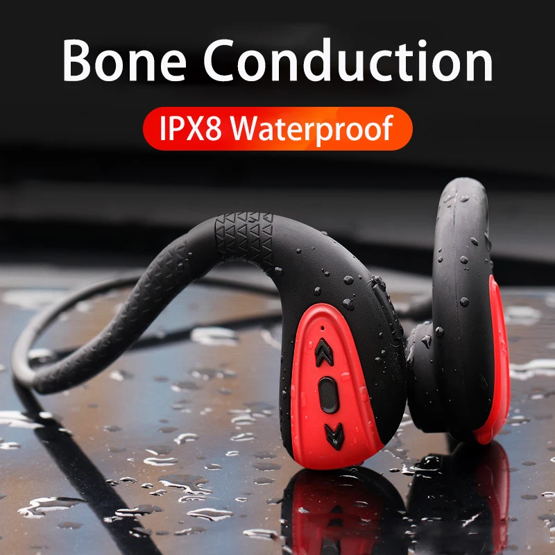 

Wireless Bluetooth Headset 8-level Neutral Q1 Swimming Rear Hanging Bone Conduction Bluetooth Headset 8G Memory MP3
