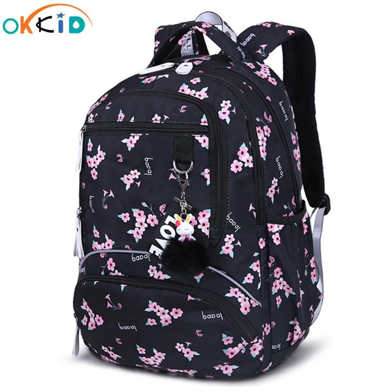 

OKKID school bags for girls waterproof bookbag student cute flower backpack children backpacks kids school backpack girl gift