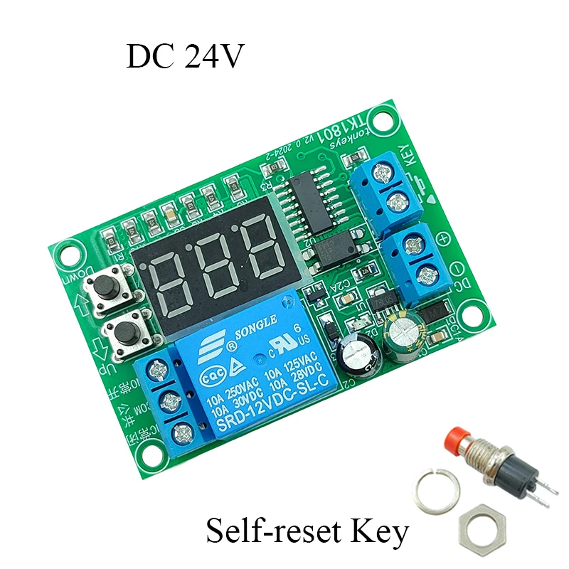 DC12V24V Релейный модуль задержки времени с регулировкой дисплея времени 1-999S Таймер задержки NO/NC Задержка триггера