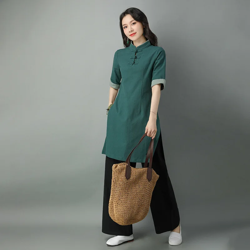 Женский хлопковый льняной костюм Тан форма кунг-фу тайчи в китайском стиле набор